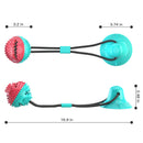 bola brinquedo com ventosa.  alimentador para mastigar e manter os dentes limpos.
