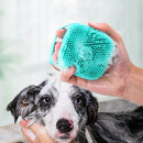 Escopet - escova de banho em silicone com dispenser para shampoo e sabonete.