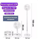 Ventilador Portátil Silencioso Dobrável Recarregável Expansivel 4 Velocidades