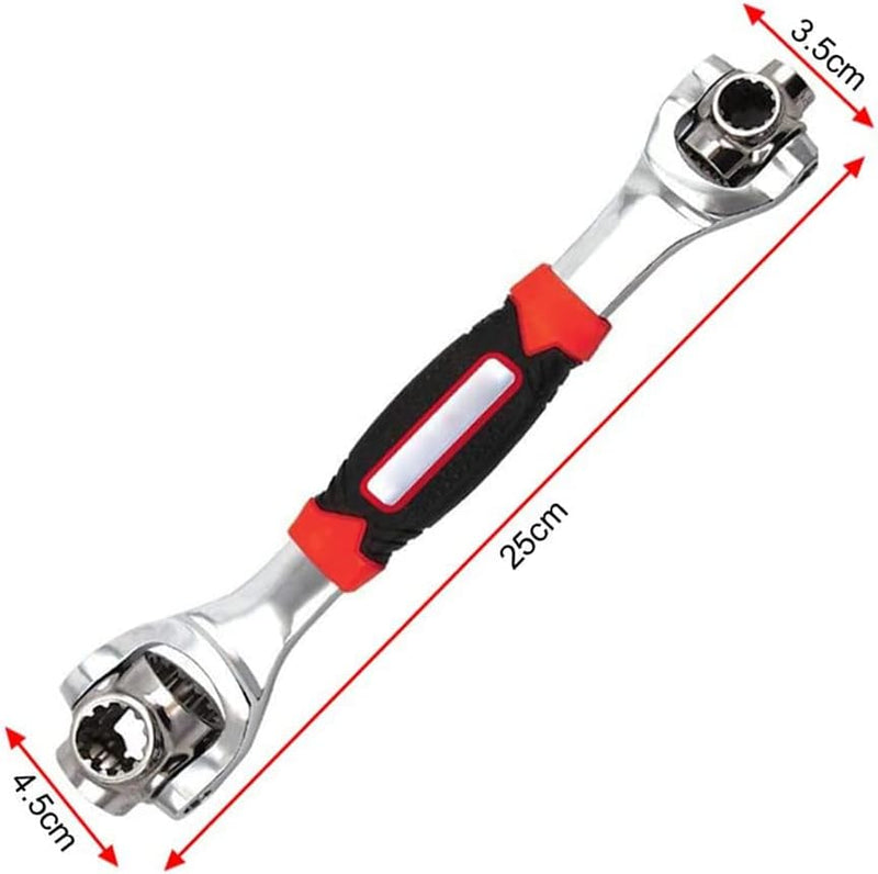 Chave Com 8 Bocas 48 Em 1 Universal - Substitui Kit Completo de Ferramenta Combinada Boca Estrela Soquete p/Parafusos e Porca Sextava