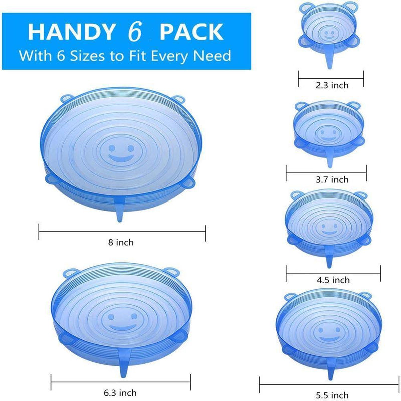 Tampas de Silicone Para Vasilhas Potes Vidros e Panelas Reutilizáveis
