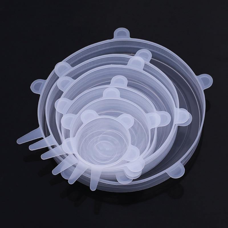 Tampas de Silicone Para Vasilhas Potes Vidros e Panelas Reutilizáveis