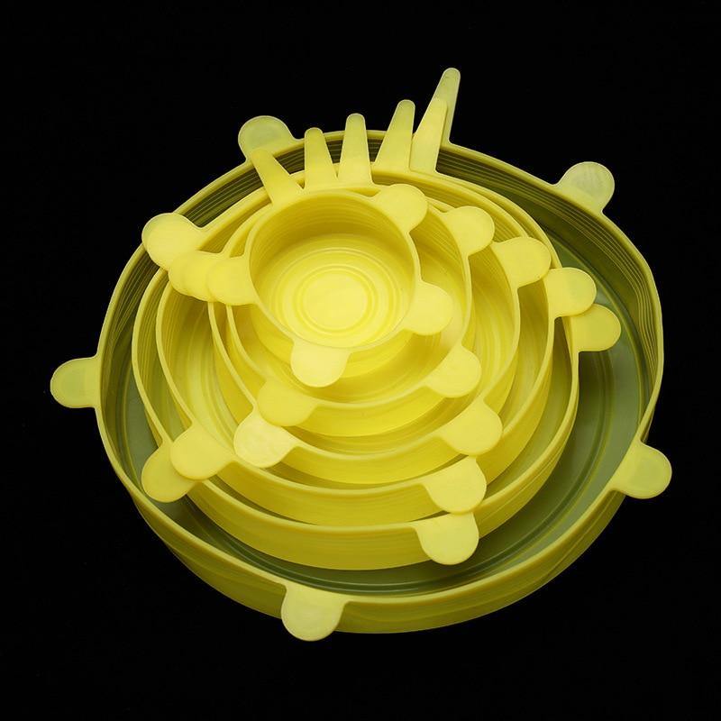 Tampas de Silicone Para Vasilhas Potes Vidros e Panelas Reutilizáveis
