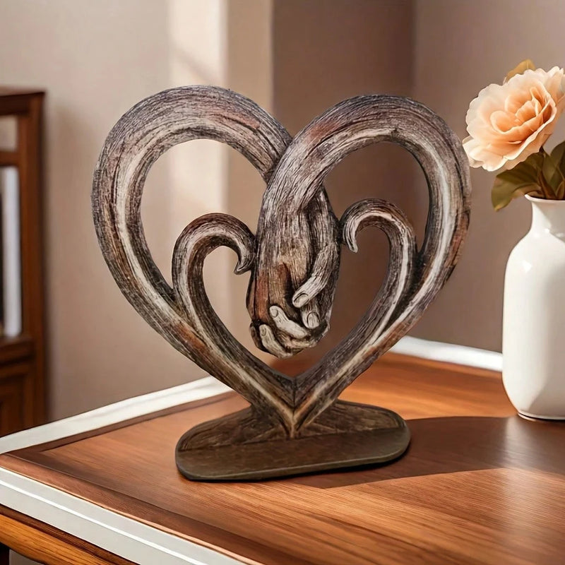 Escultura de coração com mãos - para decorar e presentear
