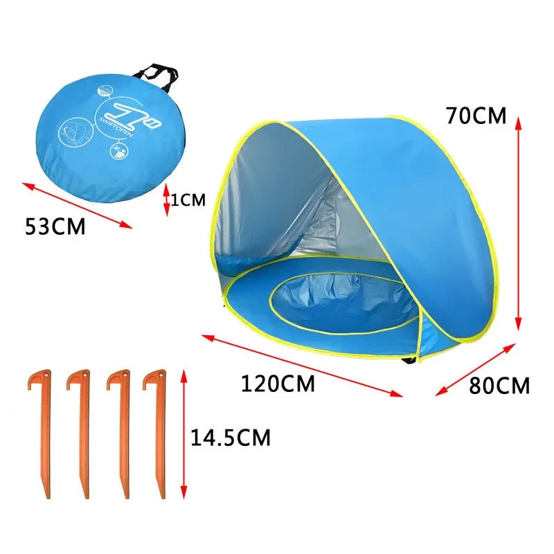 Barrakids - Barraca de praia infantil com piscina Proteção UV fácil de transportar