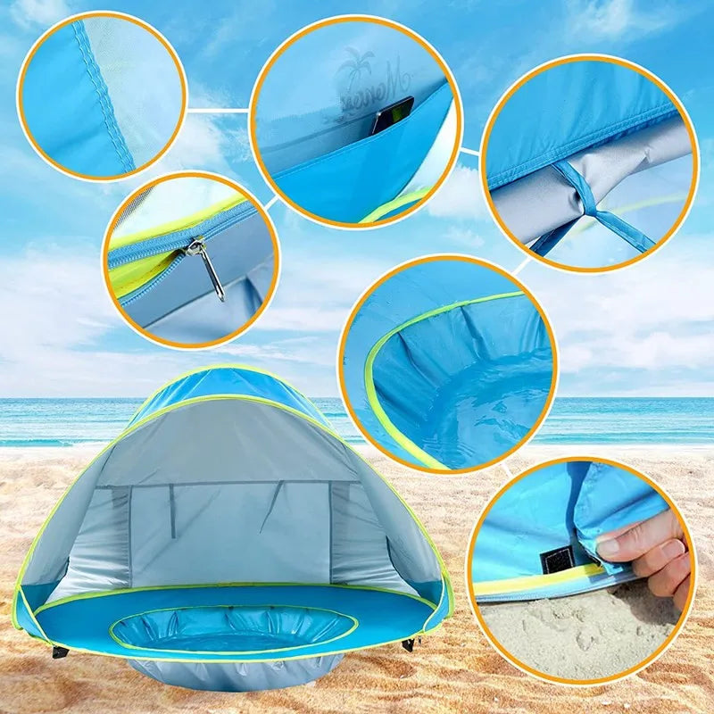 Barrakids - Barraca de praia infantil com piscina Proteção UV fácil de transportar