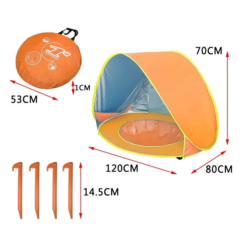Barrakids - Barraca de praia infantil com piscina Proteção UV fácil de transportar