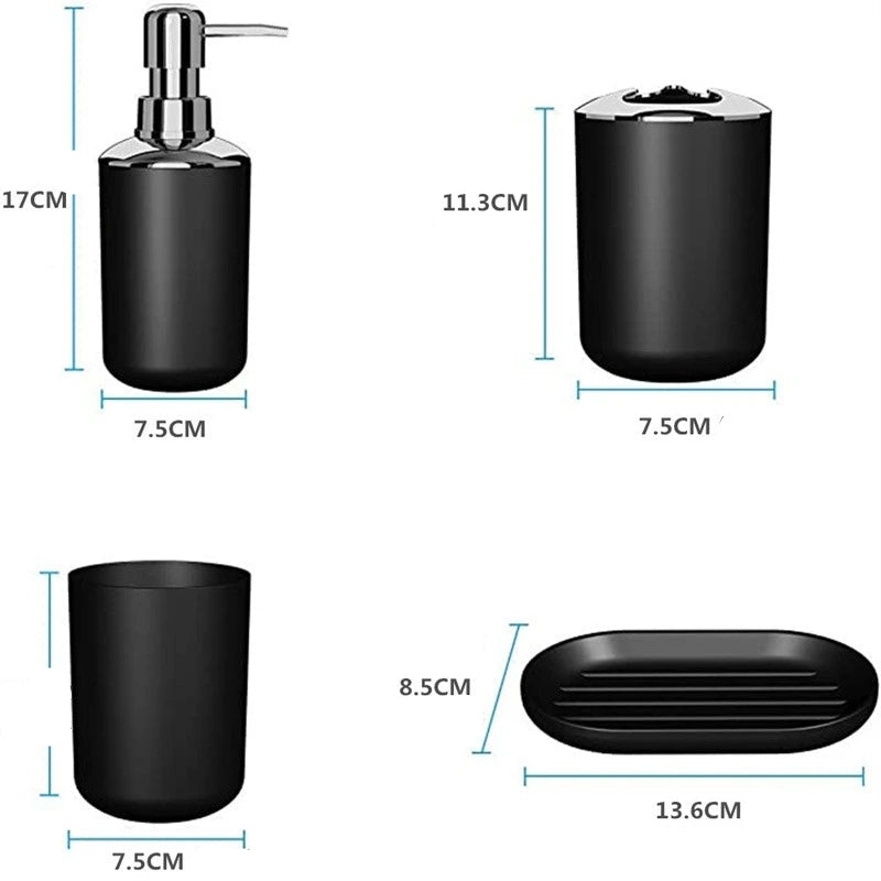 Conjunto de acessórios de higiene para banheiro