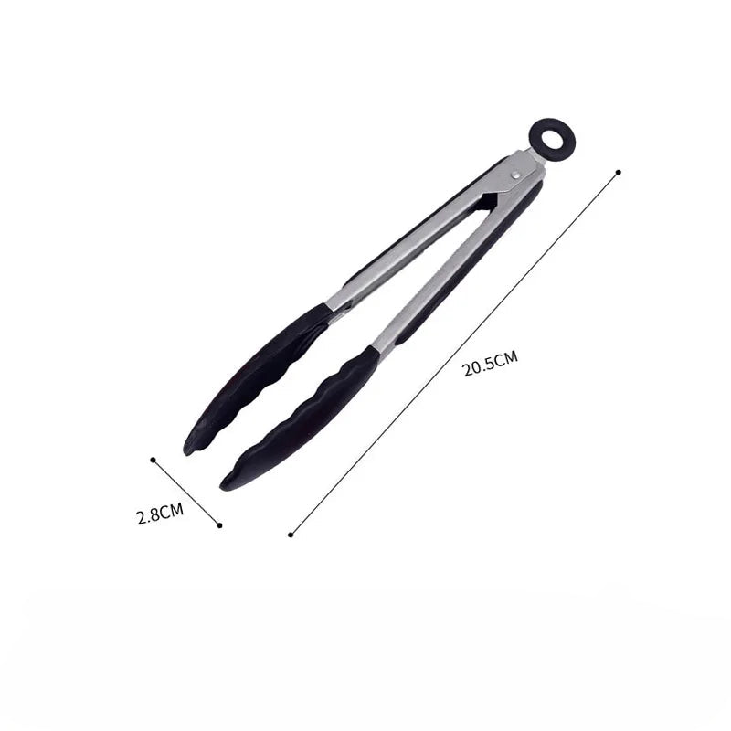 Pinças de aço inox com silicone - acessórios para cozinha