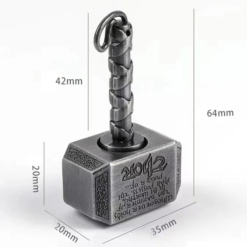 Martelo fidget mão girador feito de metal o poderoso mjolnir chaveiro brinquedo alívio do estresse brinquedos presente