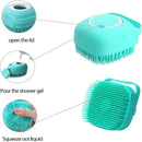 Escopet - escova de banho em silicone com dispenser para shampoo e sabonete.