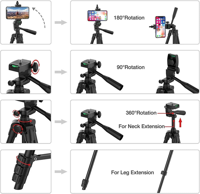 Tripé de celular para gravação de vídeo, com controle remoto bluetooth