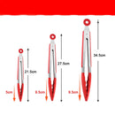 Pinças de aço inox com silicone - acessórios para cozinha