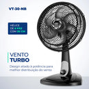 Ventilador de Mesa Turbo Mondial 30cm 60W VT-30-NB 220V