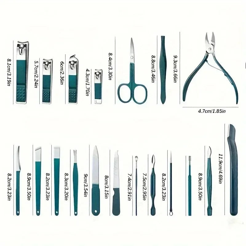 Kit profissional de cuidados com as unhas,  7 10 e 18 peças, aço inoxidável.