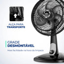 Ventilador de Mesa Turbo Mondial 30cm 60W VT-30-NB 220V