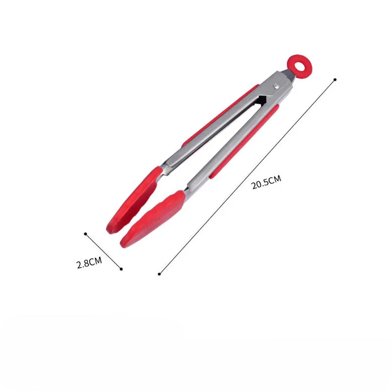 Pinças de aço inox com silicone - acessórios para cozinha
