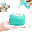 Escopet - escova de banho em silicone com dispenser para shampoo e sabonete.